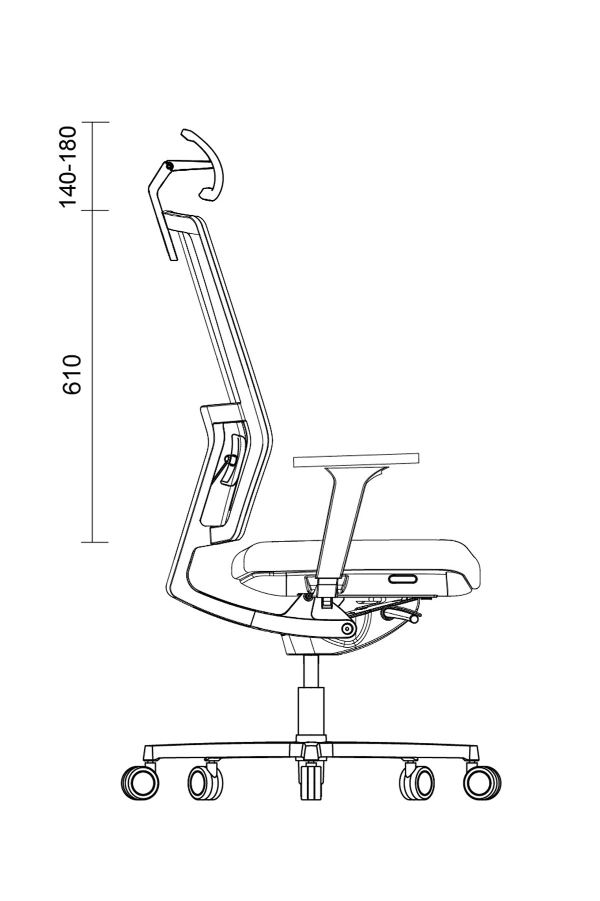 Me Too Çalışma Sandalyesi - Başlıklı - Antrasit