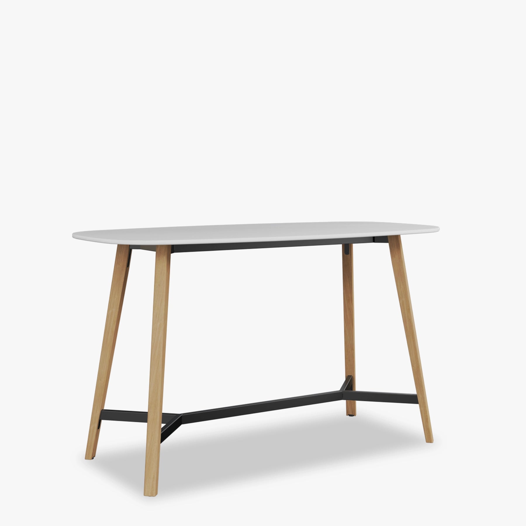 Pila Wood Yüksek Ayaklı Elips Toplantı Masası - 90x180