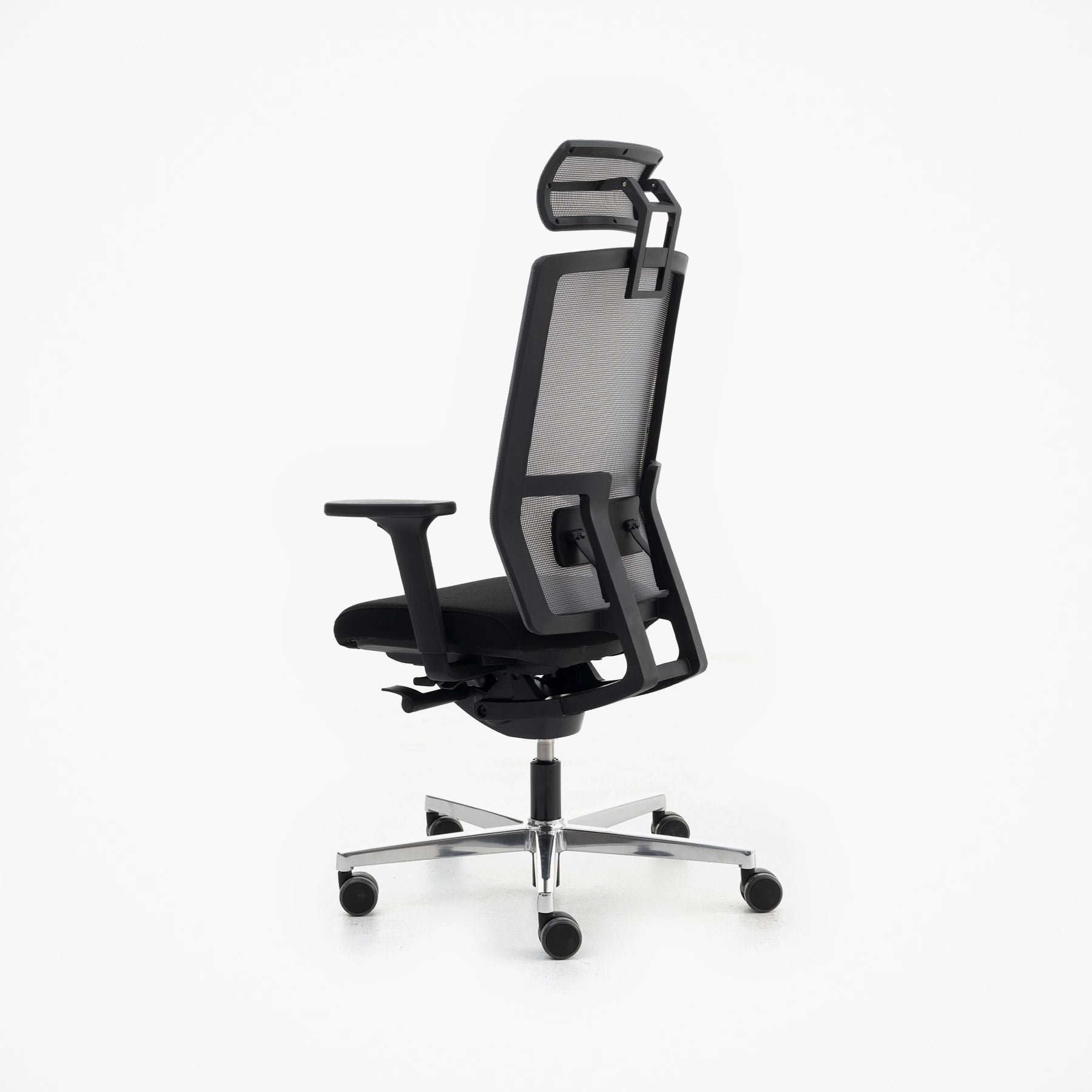 Me Too Çalışma Sandalyesi - Başlıklı - Siyah - Alüminyum Ayak