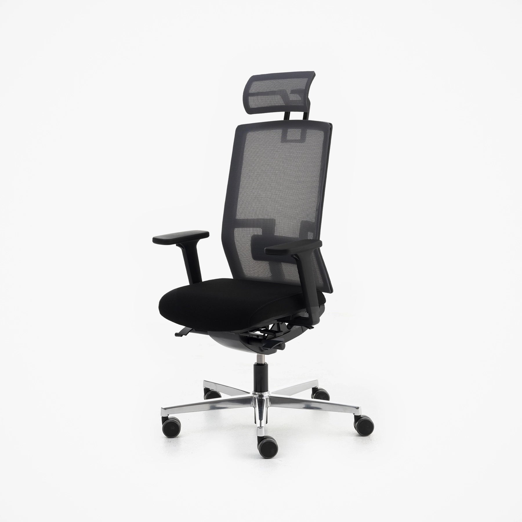 Me Too Çalışma Sandalyesi - Başlıklı - Siyah - Alüminyum Ayak