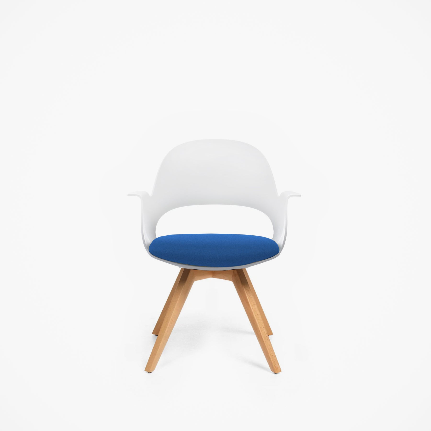 Alava Çalışma Sandalyesi - Beyaz - Ahşap Ayak