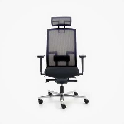 Me Too Çalışma Sandalyesi - Başlıklı - Siyah - Alüminyum Ayak