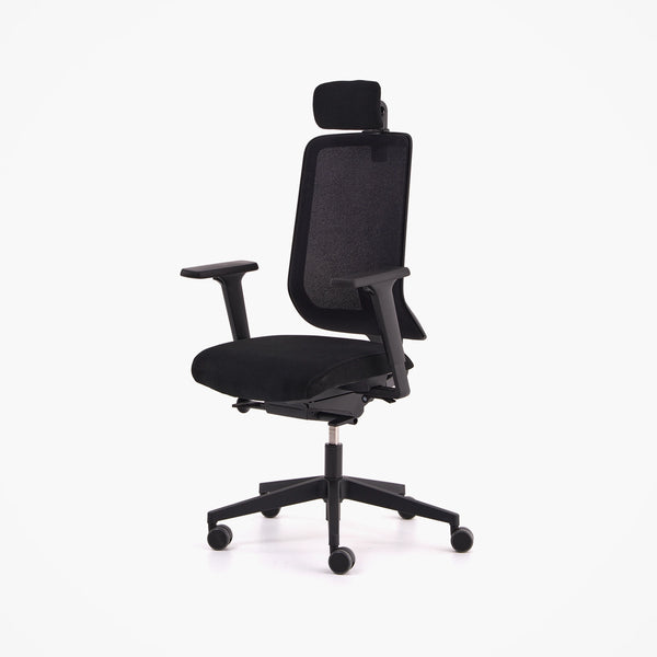 Mou Pro Front Tilt Çalışma Sandalyesi - Başlıklı - Siyah