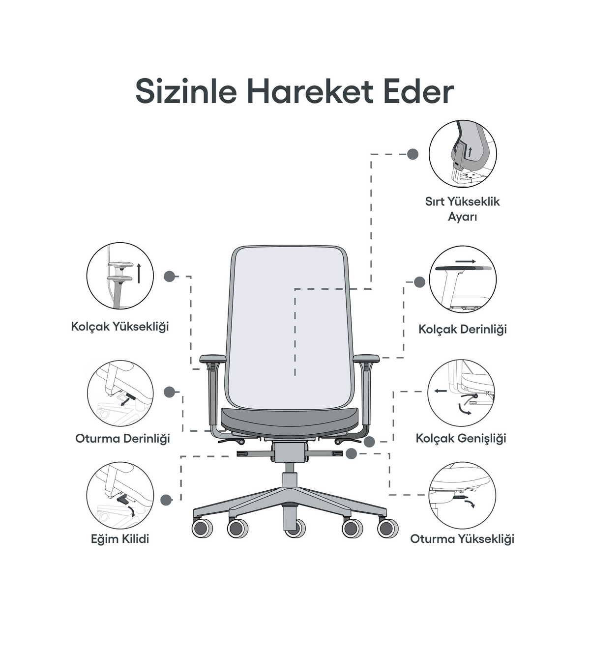 Mou Pro Çalışma Sandalyesi - Gri