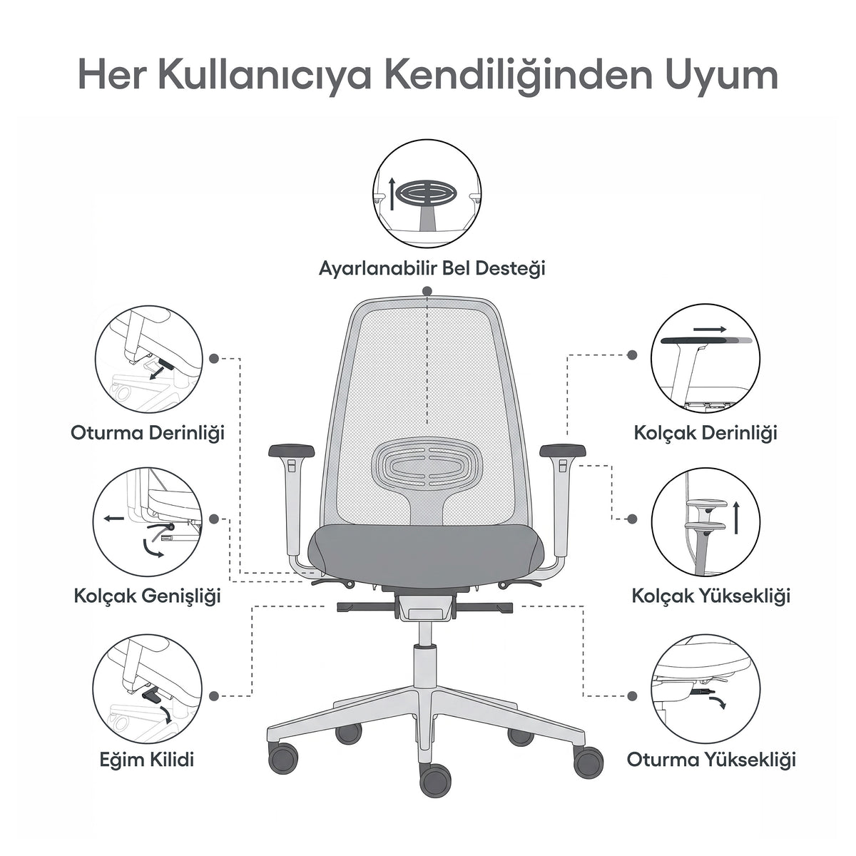 Air Pro Siyah Çalışma Sandalyesi