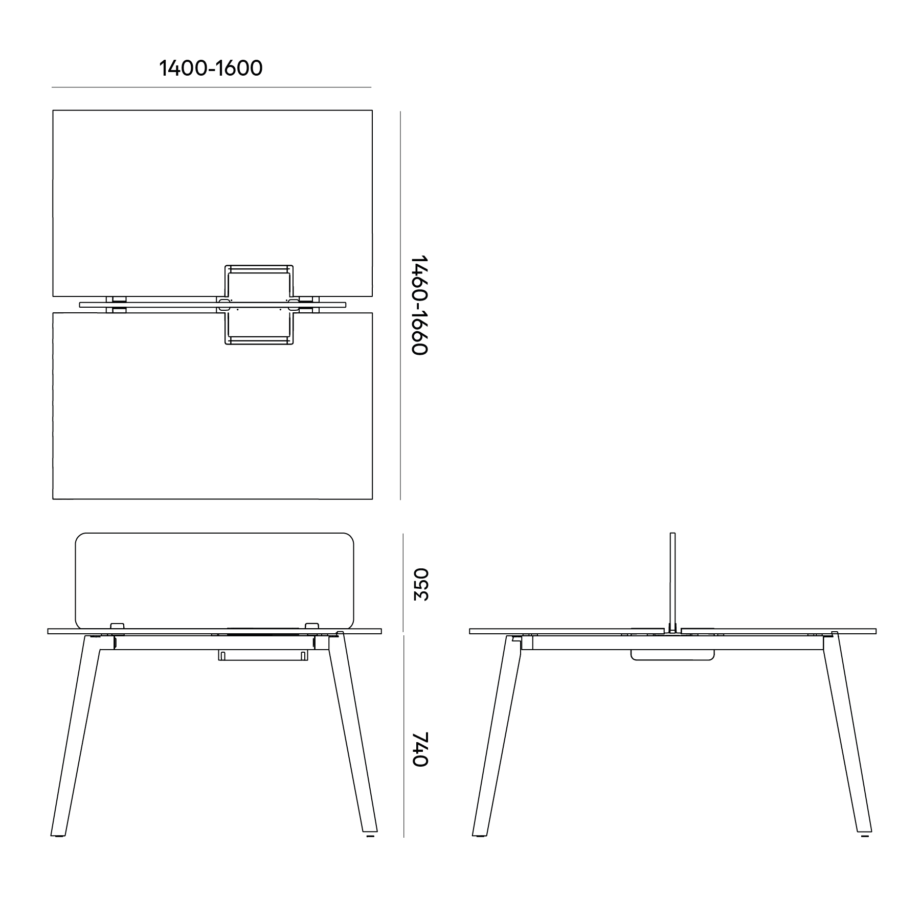 Pila Wood Elektrifikasyonlu İkili Çalışma Masası