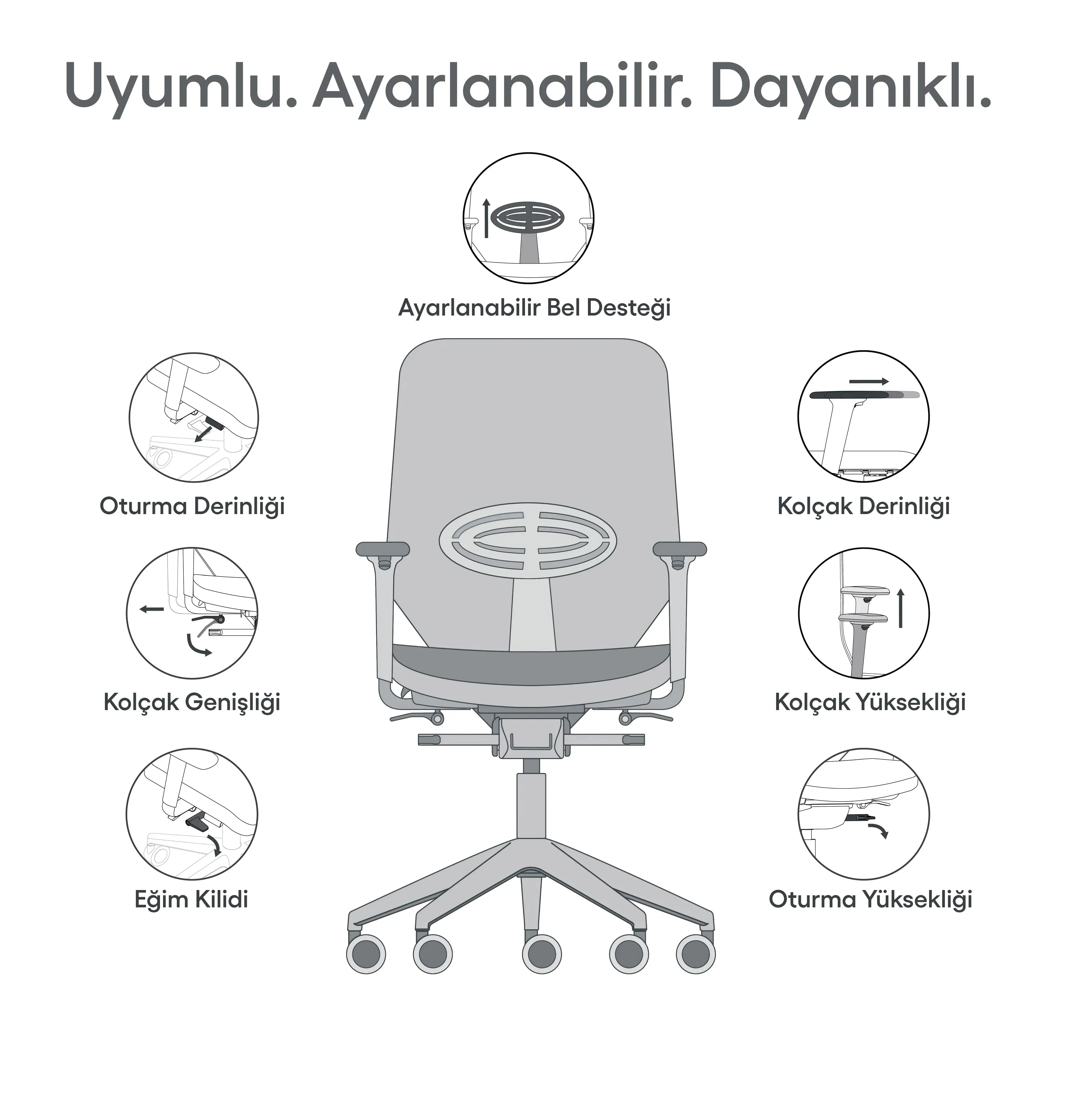 T-Mec Pro Çalışma Sandalyesi - Antrasit