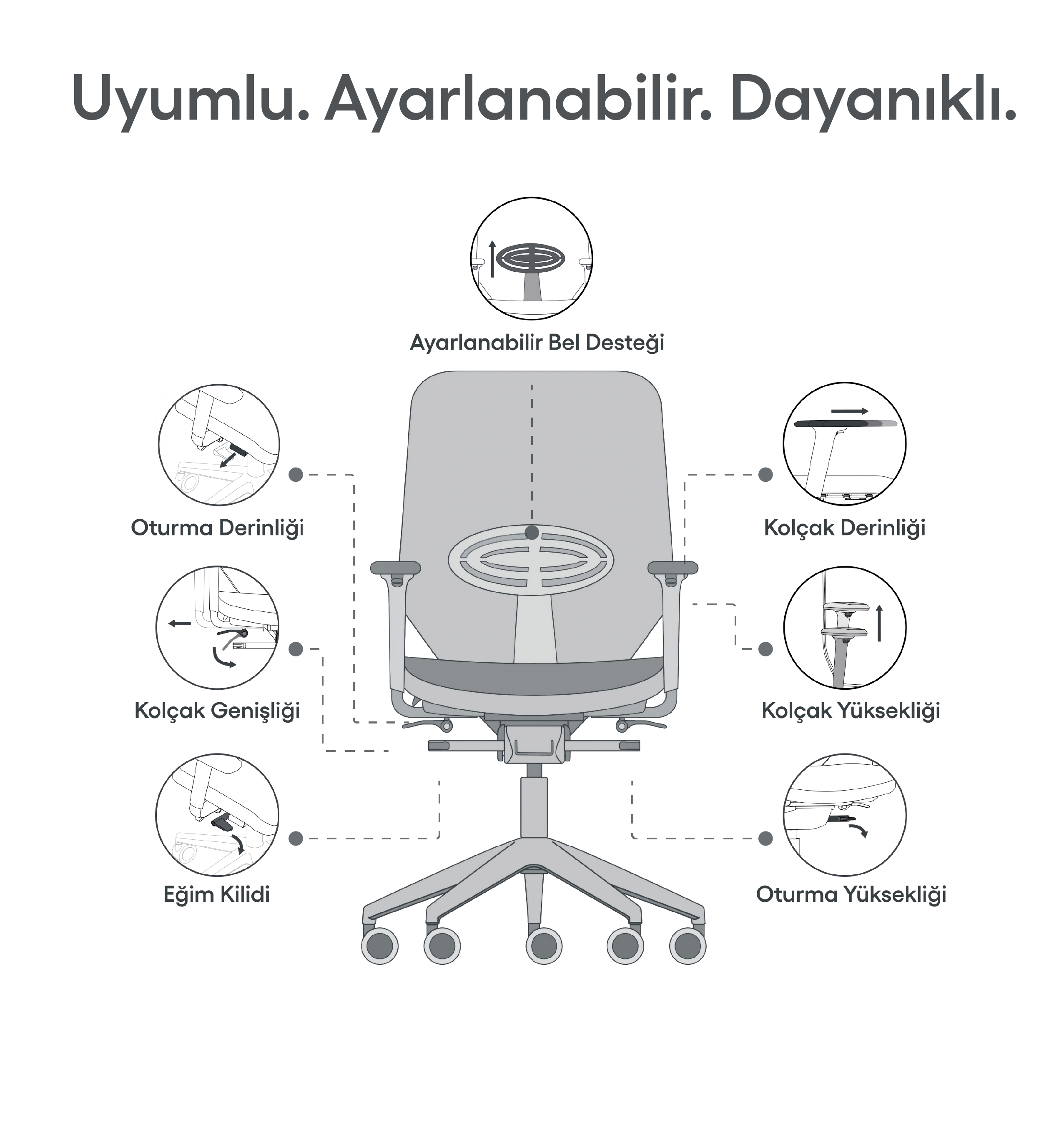 T-Mec Pro Çalışma Sandalyesi - Antrasit