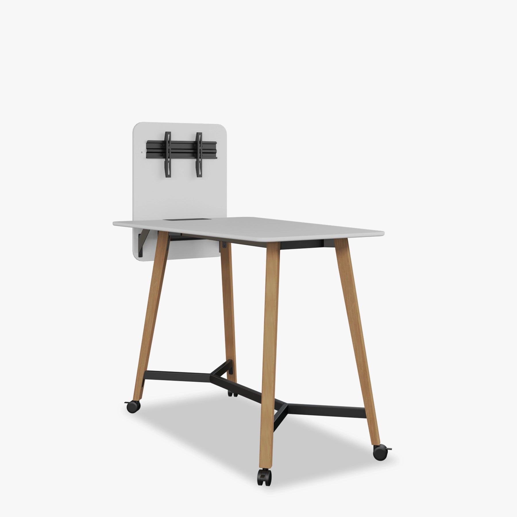 Pila Wood Yüksek Ayaklı Hareketli TV Askılı Toplantı Masası - 90x140