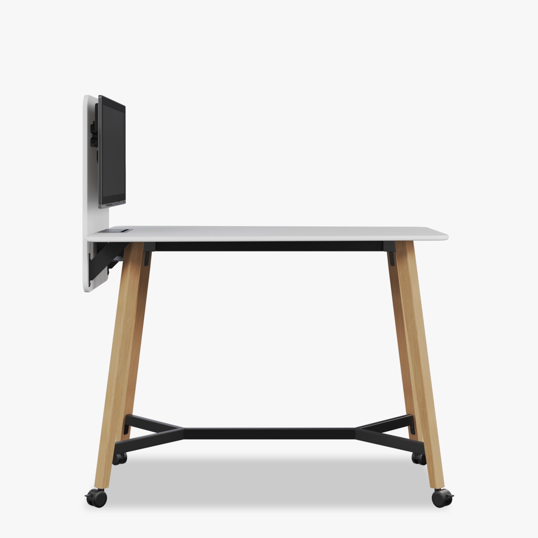 Pila Wood Yüksek Ayaklı Hareketli TV Askılı Toplantı Masası - 90x140