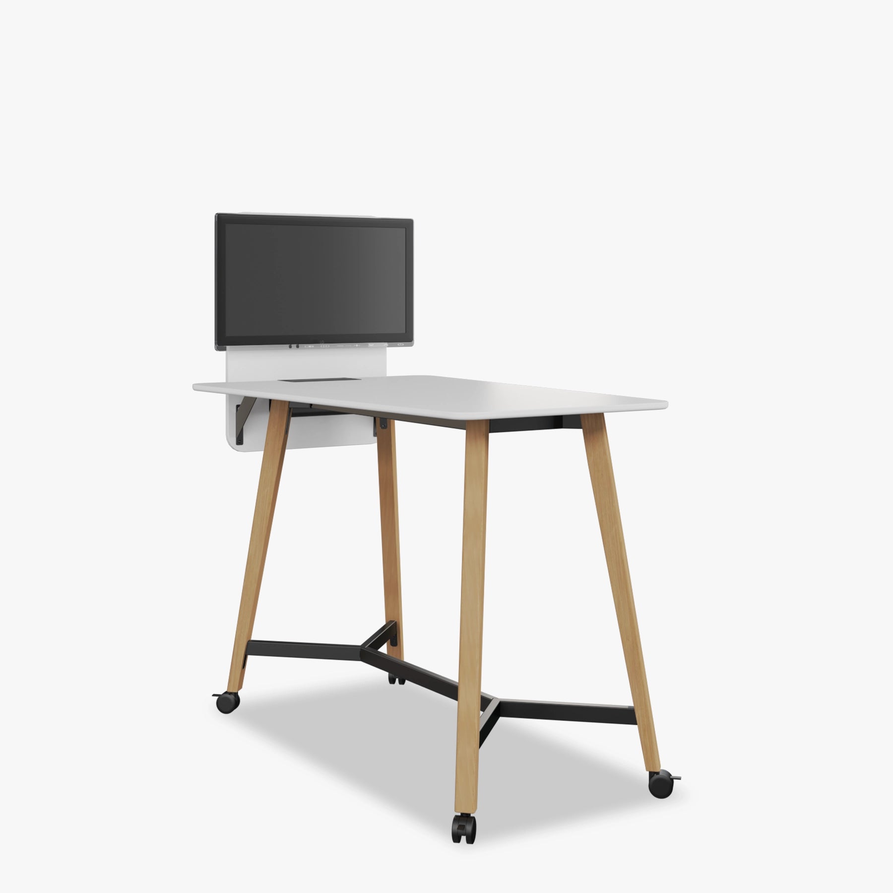 Pila Wood Yüksek Ayaklı Hareketli TV Askılı Toplantı Masası - 90x140